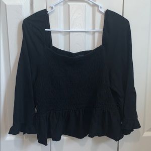 Ruffle Sleeved Smocked T-Shirt